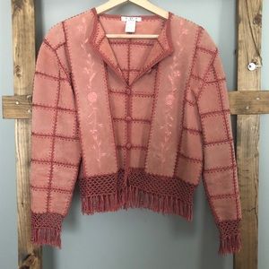 IDI by Mathew Pink Vintage Leather Floral Jacket